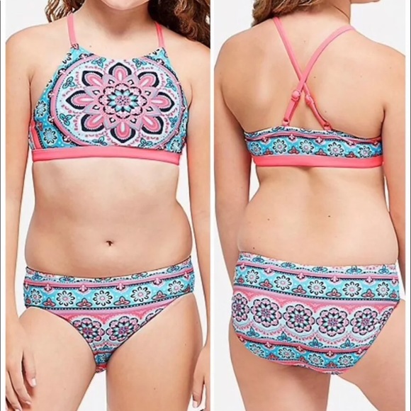 Justice medallion reversible swimsuit bikini girls - Picture 6 of 7
